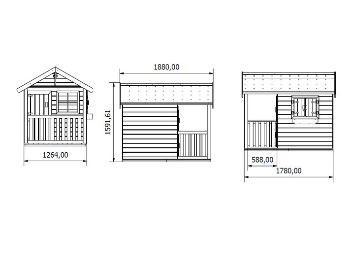 Houten dieren verblijf met balustrade