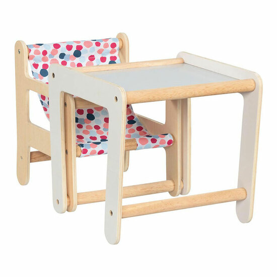 Goki Houten Poppenstoel met Tafel 2in1