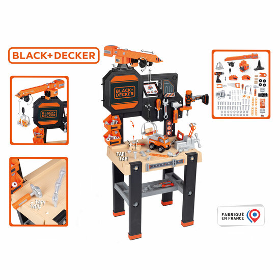 Smoby Black &amp; Decker Speelgoedwerkbank met Kraan, 94dlg.