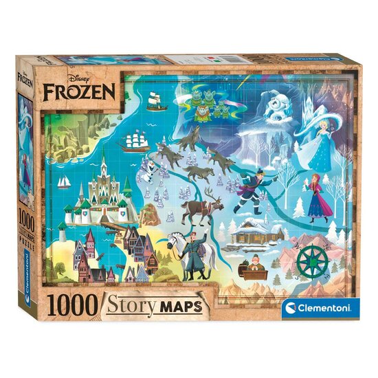 Clementoni Wereldkaart Puzzel Disney Frozen, 1000st.