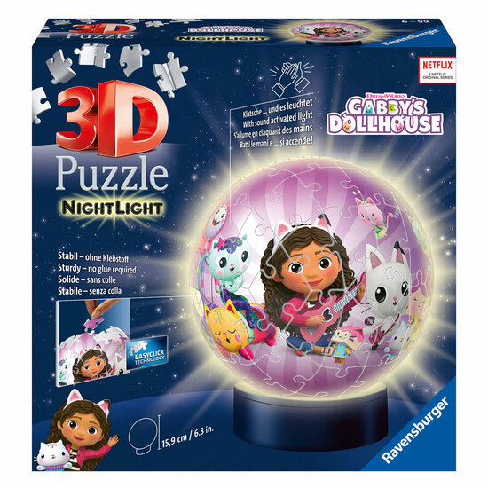 3D Puzzel Gabby&#039;s Poppenhuis Nachtlamp, 72st.