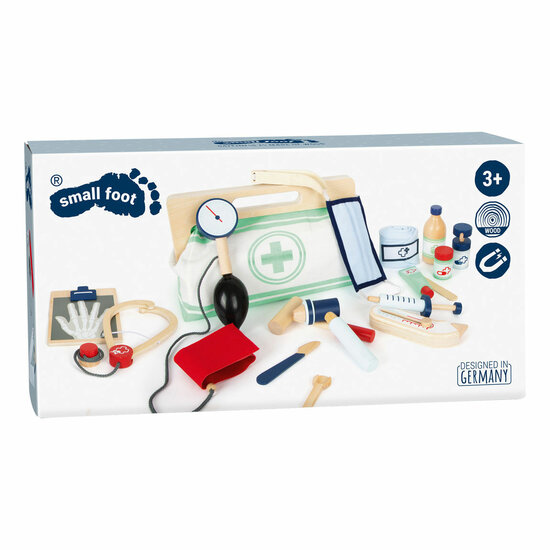 Small Foot  -  Dokterstas met Houten Dokter Accessoires, 18dlg.