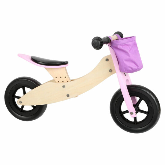 Small Foot  -  Houten Driewieler en Loopfiets 2in1 Maxi Roze