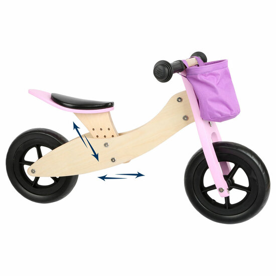 Small Foot  -  Houten Driewieler en Loopfiets 2in1 Maxi Roze