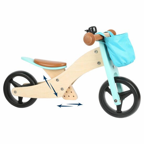 Small Foot  -  Houten Driewieler en Loopfiets 2in1 Turquoise