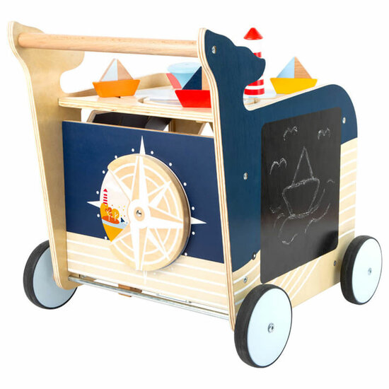 Small Foot  -  Houten Activiteiten Loopwagen Walvis