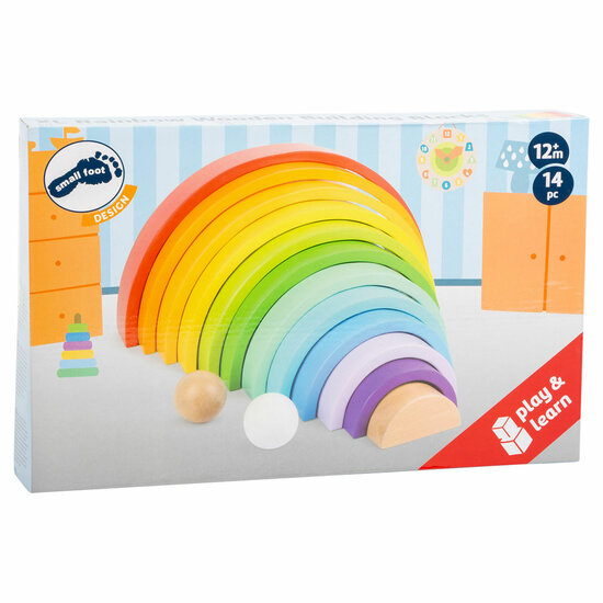 Small Foot  -  Houten Bouwblokken Regenboog XL, 14dlg.