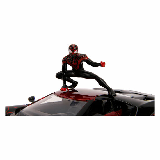 Jada Marvel Miles Morales Spiderman met 2017 Ford GT Auto 1:24