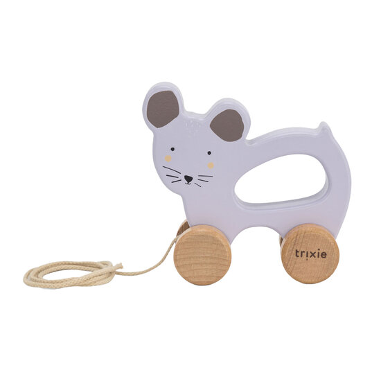 Trixie Houten Trekfiguur  - Mrs. Mouse