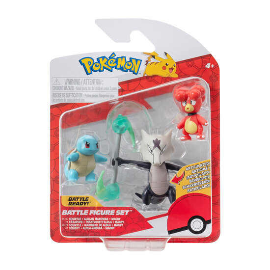 Pok&eacute;mon Batte Figuur Set - Magby, Alolan, Marow, 3st.