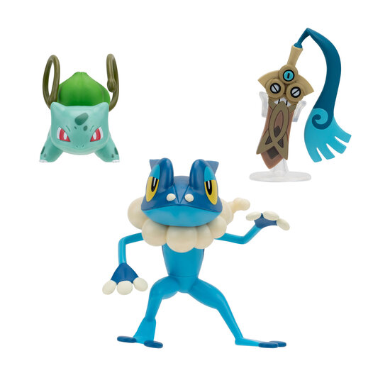 Pok&eacute;mon Batte Figuur Set - Honedge, Bulbasaur, Frogadier, 3st.