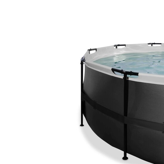 Zwembad Exit Frame Pool Afmeting 488X122Cm (12V Zandfilter) Black Leather Style