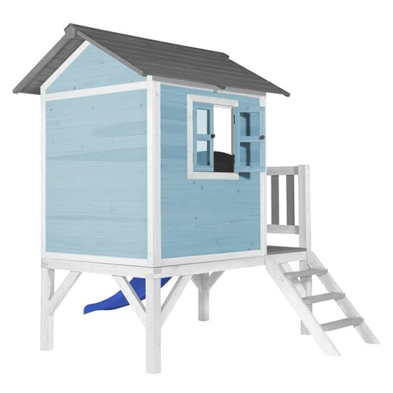 Lodge XL Speelhuis Caribisch blauw - Blauwe Glijbaan