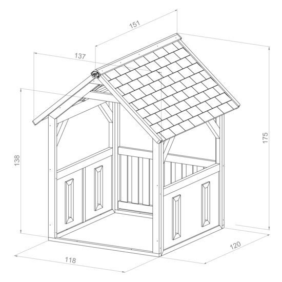 (Niet beschikbaar) AXI Jane Speelhuis Bruin/wit