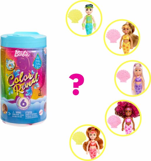 Barbie Chelsea Color Reveal Zeemeerminnen Disp.