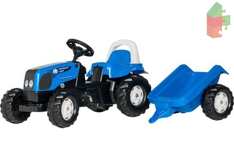 Rolly Toys Rollykid Landini Power Farm - Traptractor Met Aanhanger