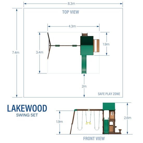 Lakewood Speeltoren met Schommels en Glijbaan