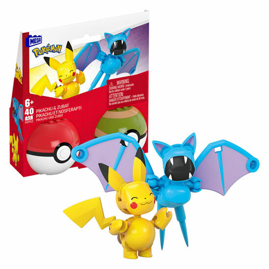 Mega Construx Pok&eacute;mon Pikachu &amp; Zubat Bouwset, 40dlg.