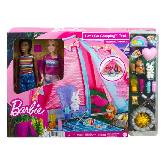 Barbie Let&#039;s Go Camping Tent Speelset