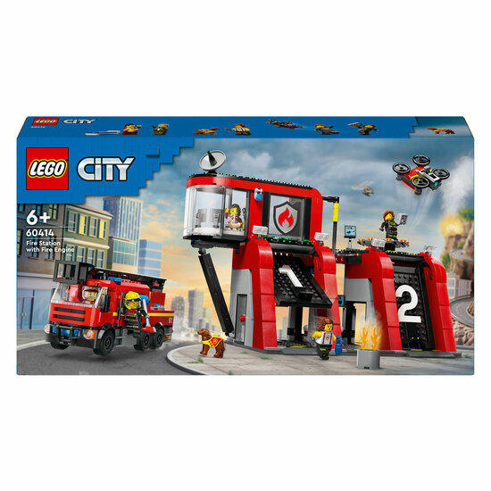 LEGO City 60414 Brandweerkazerne en Brandweerauto