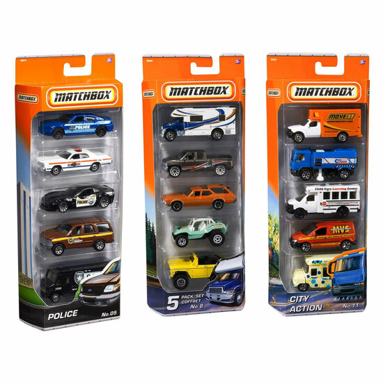 Matchbox Basics Auto&#039;s, 5st.