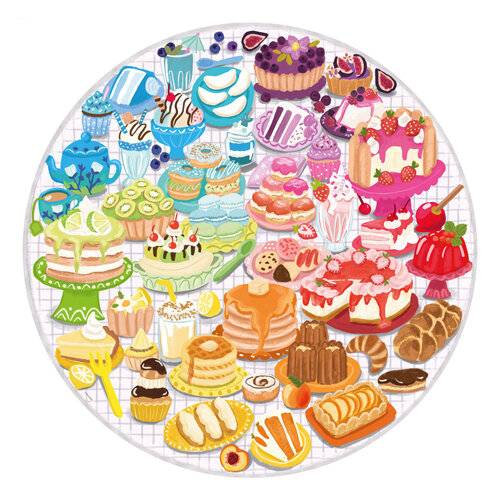 Legpuzzel Rond Circle of Colors Desserts Pastries, 500st.