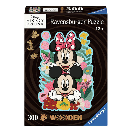 Houten Legpuzzel Mickey Mouse &amp; Minnie Mouse, 300st.