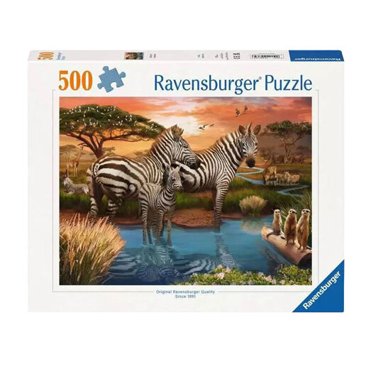 Legpuzzel Zebra&#039;s Bij de Drinkplaats, 1000st.