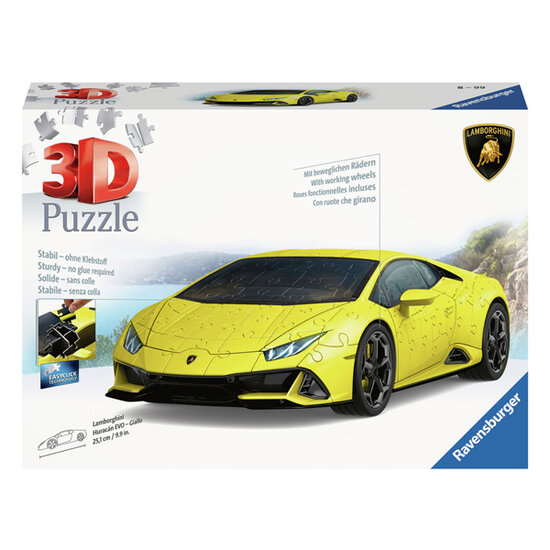 3D Puzzel Lamborghini Huracan Evo Giallo, 108st.