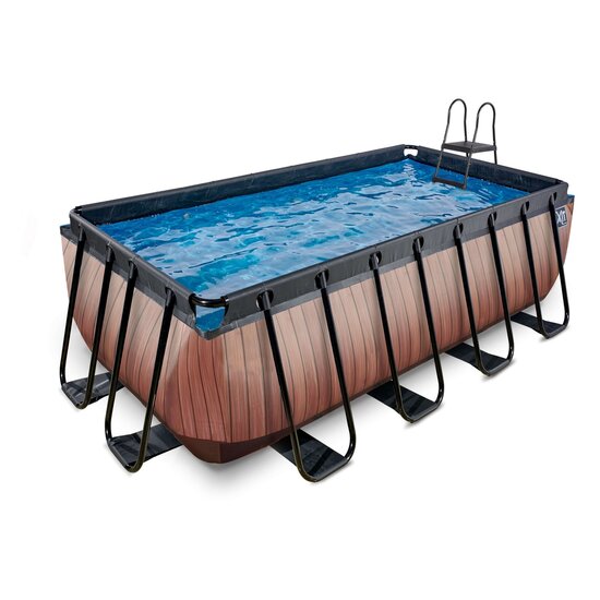 Zwembad Exit Frame Pool 4X2X1.22M (12V Cartridge Filter) Timber Style