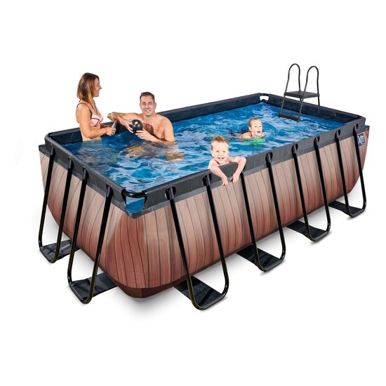 Zwembad Exit Frame Pool 4X2X1.22M (12V Cartridge Filter) Timber Style