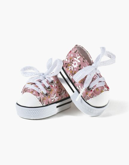 Minikane / Paola Reina poppen sneakers roze gebloemd voor poppen van 34 en 37 cm