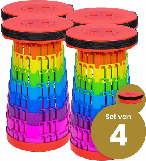 Alora Opvouwbare kruk extra strong regenboog per 4