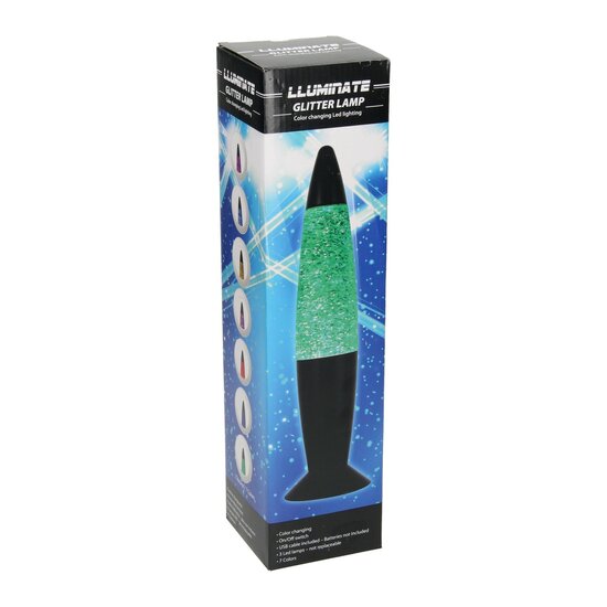 Glitter LED Lamp Kleurveranderend, 34cm