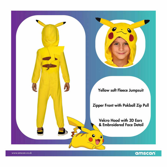 Kinderkostuum Pokemon Pikachu Onesie, 6-8 jaar