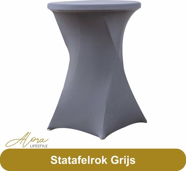 Statafelrok grijs 80 cm