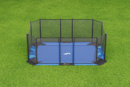 Trampoline AKROBAT XCITYX FLAT 520x365cm Blauw