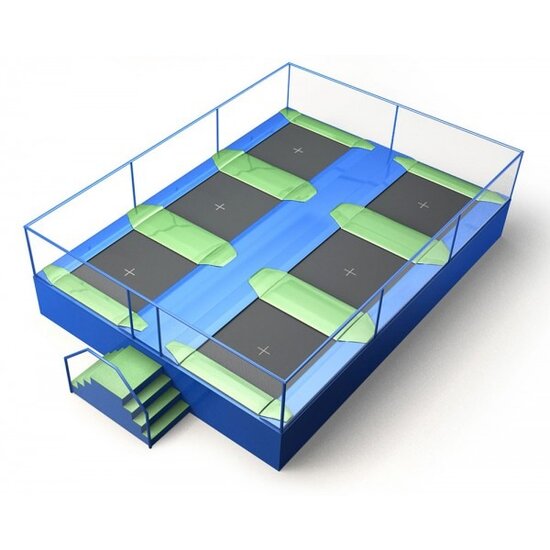 Akrobat Trampolinepark Jump Arena Small 8 x 5,9 m - 6 trampolines