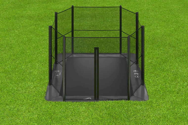 Akrobat Primus Flat to the ground Trampoline 380x250 Antraciet