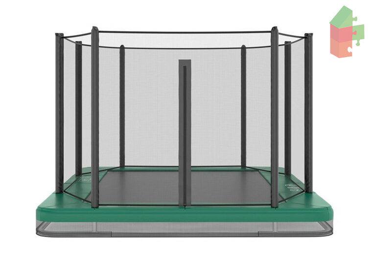 Trampoline AKROBAT ORBIT INGROUND 305x183 (10x6ft) Green, inclusief veiligheidsnet