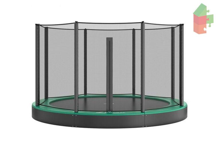 Trampoline AKROBAT ORBIT FLAT 430 (14ft) Green,inclusief veiligheidsnet