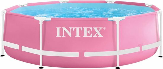 Intex Pink Metal Frame zwembad 244 x 76 cm - met filterpomp 