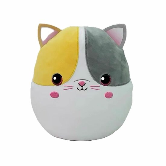 Ty Squish a Boo Snuggles Yellow Grey Cat 20cm