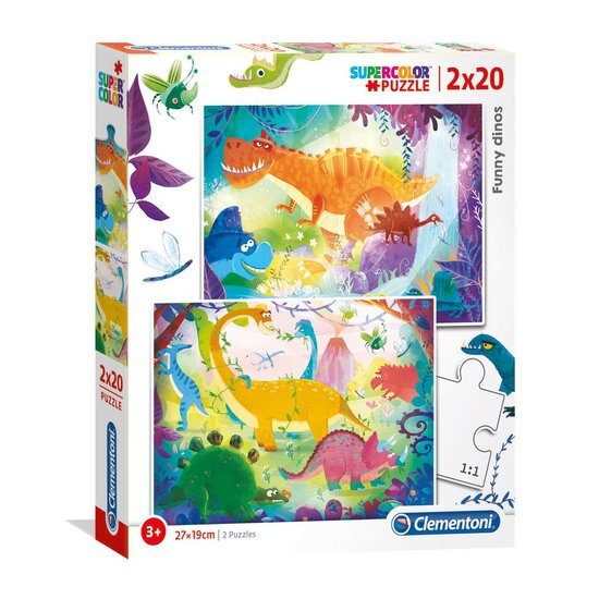 Clementoni Puzzel Grappige Dino&#039;s, 2x20st.