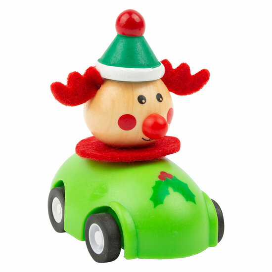 Small Foot - Houten Pull-back Kerstauto