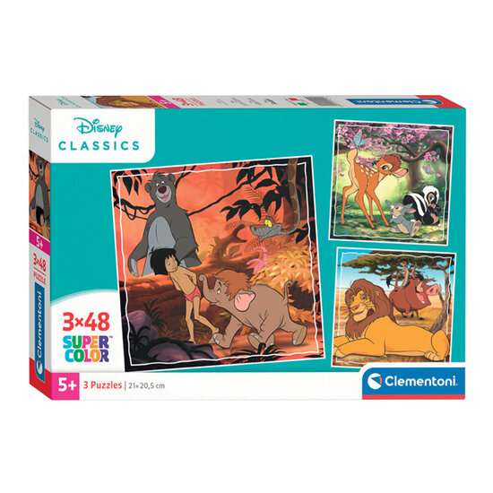 Clementoni Legpuzzel Super Color Vierkant Disney Classics II, 3x48st.