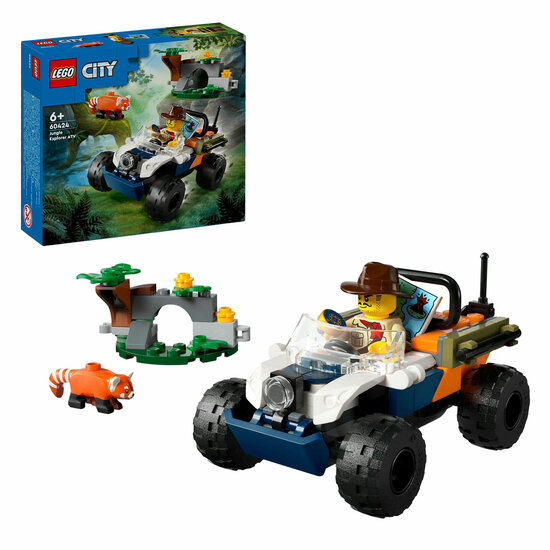 LEGO City 60424 Jungleonderzoekers: Rode Panda-Missie met Terreinwagen