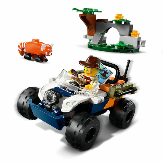 LEGO City 60424 Jungleonderzoekers: Rode Panda-Missie met Terreinwagen