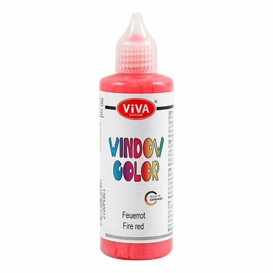 Window Color Sticker en Glasverf - Rood, 90ml