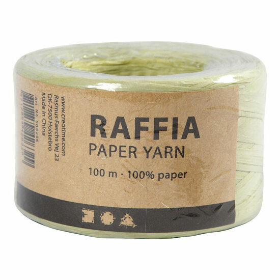 Papier Raffia Garen Lichtgroen, 100m